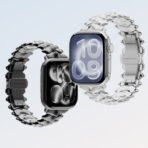 Bionic Zinc Alloy Apple Watch Band with Butterfly Clasp