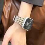 Unique Fall-Winter Tweed and Full-Grain Leather Apple Watch Band