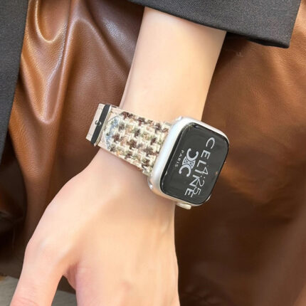 Unique Fall-Winter Tweed and Full-Grain Leather Apple Watch Band