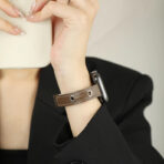 Exquisite Classic Color-Block Full-Grain Leather Apple Watch Band