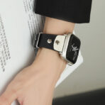 Fashionable Full-Grain Leather Color-Block Apple Watch Band