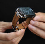 Side profile of Full-Grain Calf Leather Strap for Apple Watch